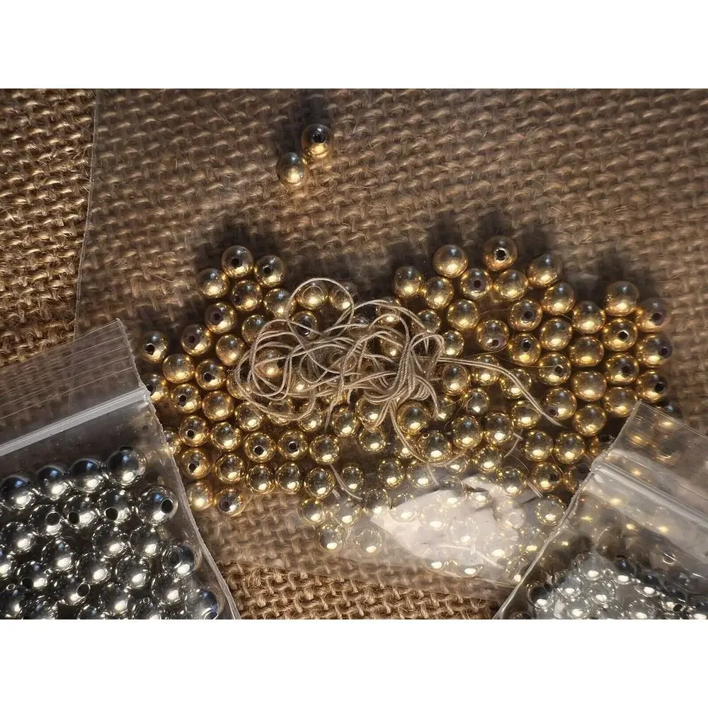 Silver Tone and Gold Tone Loose Beads Jewelry Making--Mixed Lot